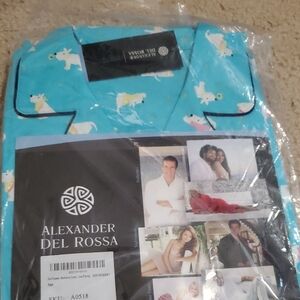 Terrier Dog Print Blue Cotton Pajamas